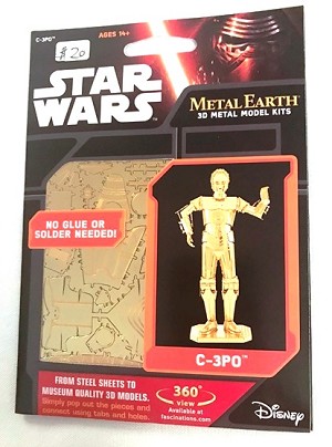 Metal Earth Star Wars C3po Gold