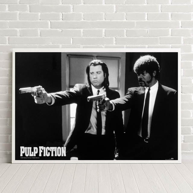 Pulp Fiction Guns Black And White Poster 285