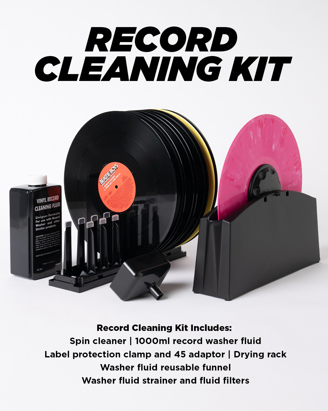 Vinyl Record Cleaning Kit (Manual Spinning Cleaner)  Dc-513 Washer