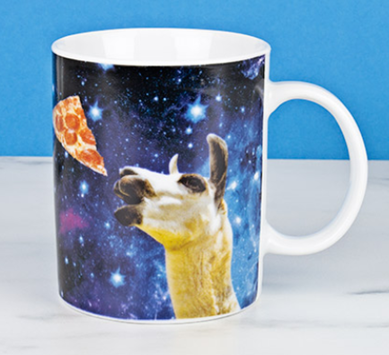 Llama In Space Mug Pizza