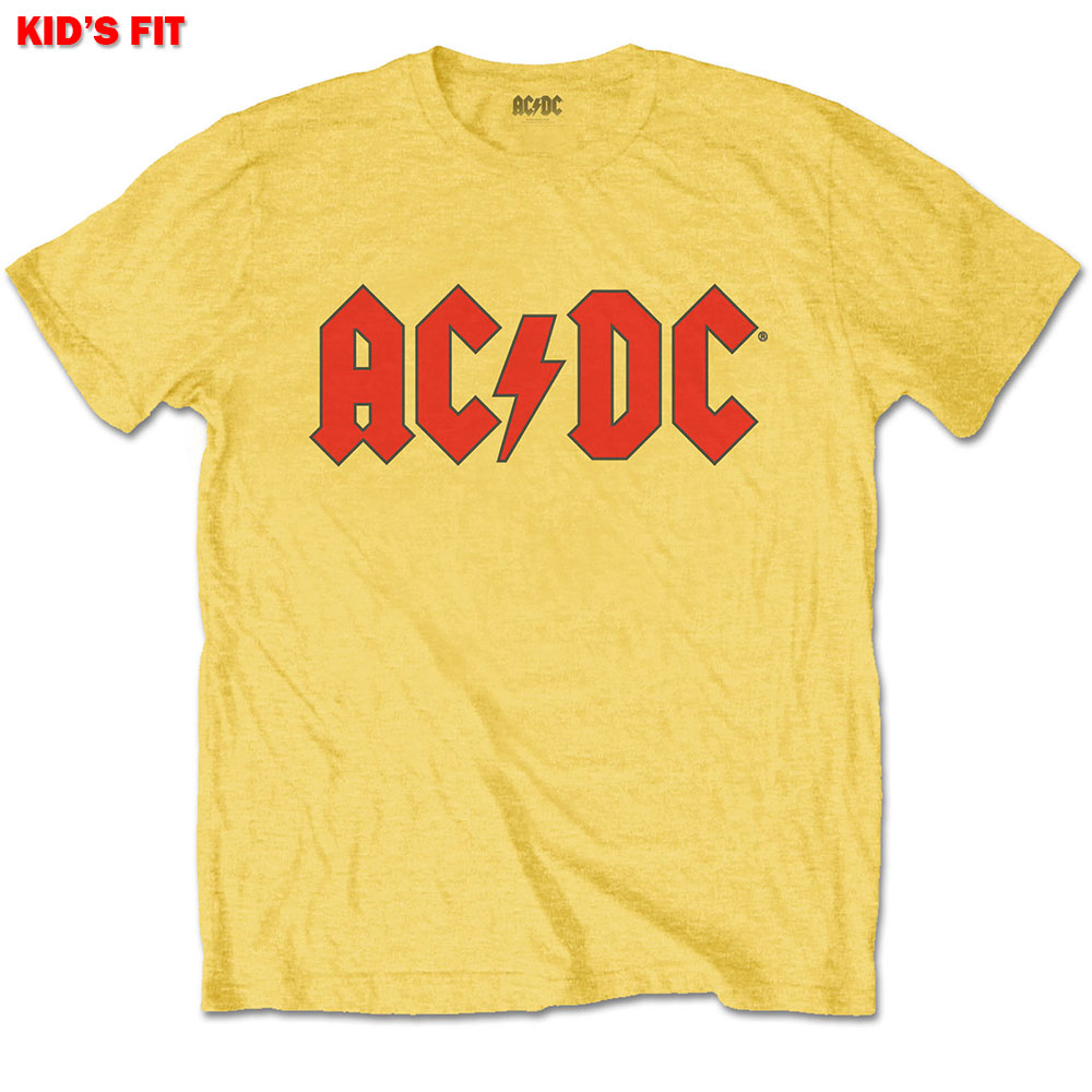 Ac/dc Kids Tee: Logo Yellow 7 - 8 Years