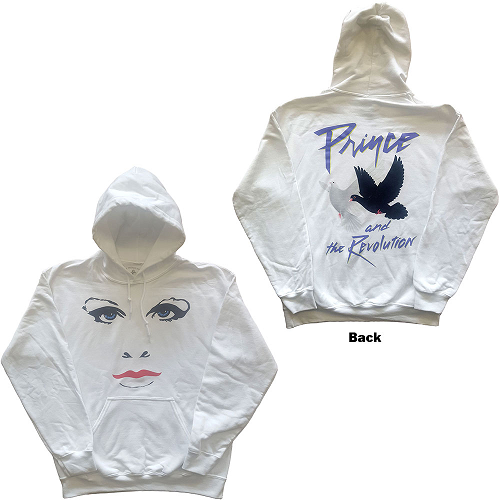 Prince Lrg Pullover Hoodie: Faces & Doves (Back Print)