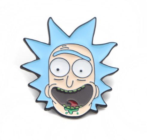 Rick Face Badge Pin Rick And Morty