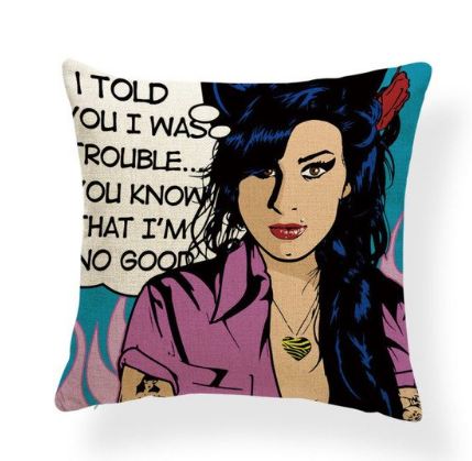 Amy Winehouse Pop Art Couch Cushion Cover 45x45cm