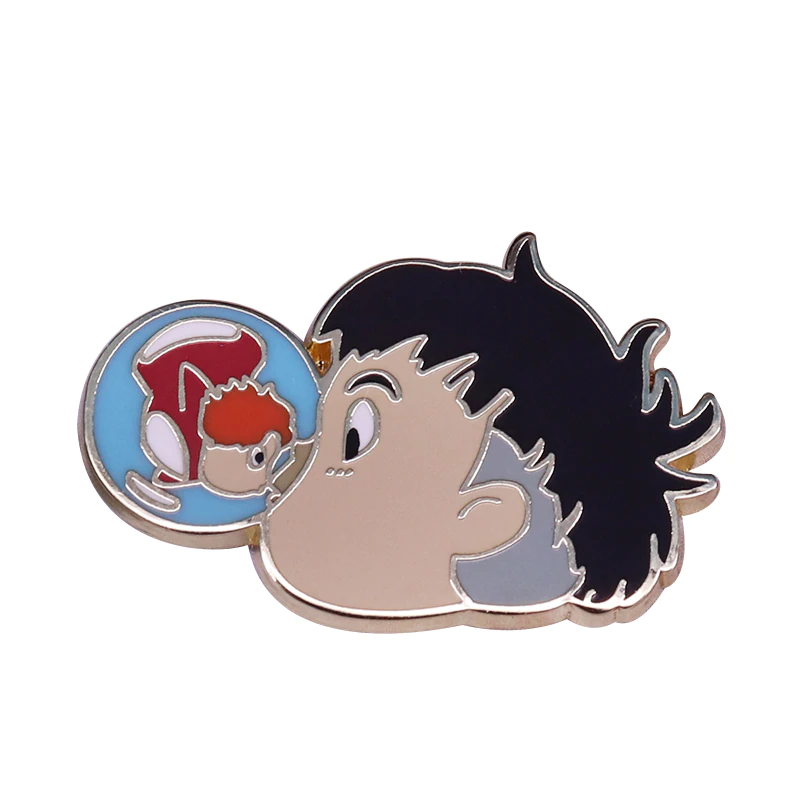 Ponyo Sosuke Kiss Studio Ghibli Enamel Badge Pin - Real Groovy