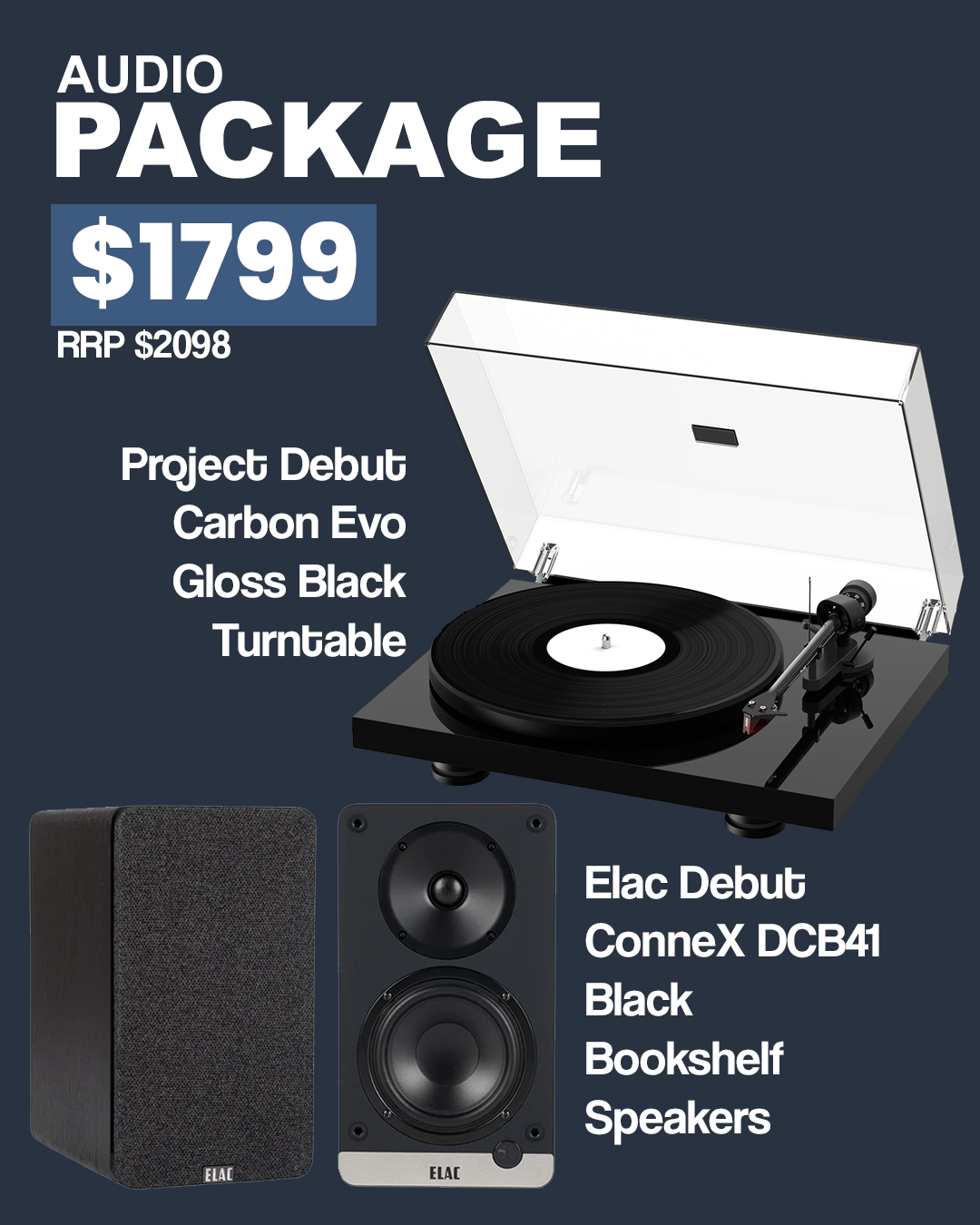 Project Debut Carbon Evo Gloss Black / Elac Debut Connex Dcb41 Black ...