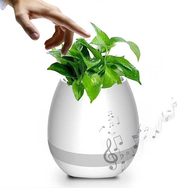 Smart Pot Speaker Light Potplant White