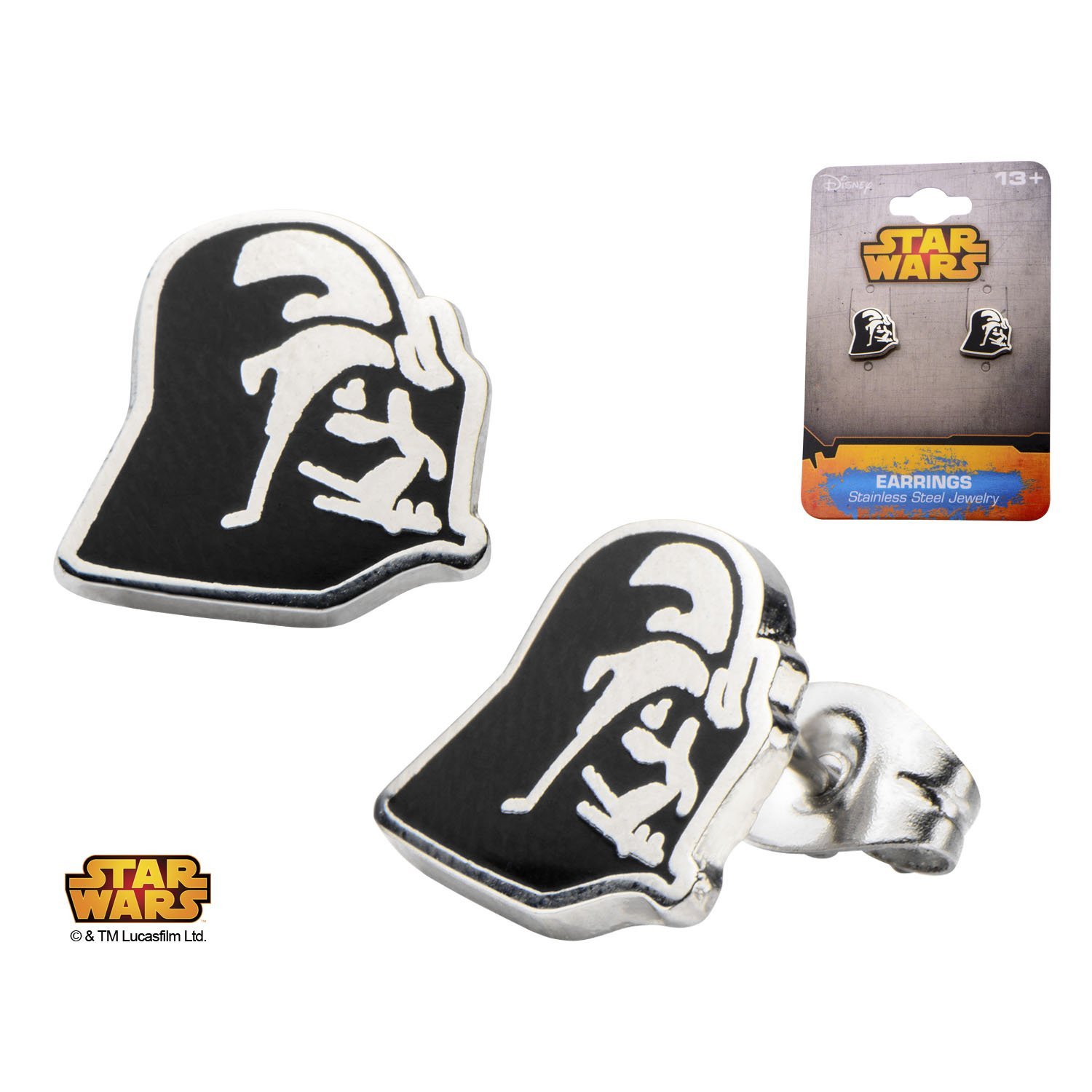 Darth Vader Enamel Stud Earrings