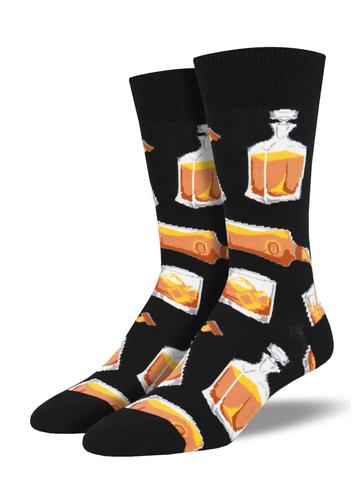 Rocks Or Neat - Black Socks Mens Osfa Whiskey