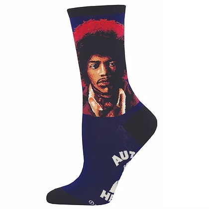 Jimi Hendrix Portrait Socks Mens Blue Osfa Licensed - Real Groovy
