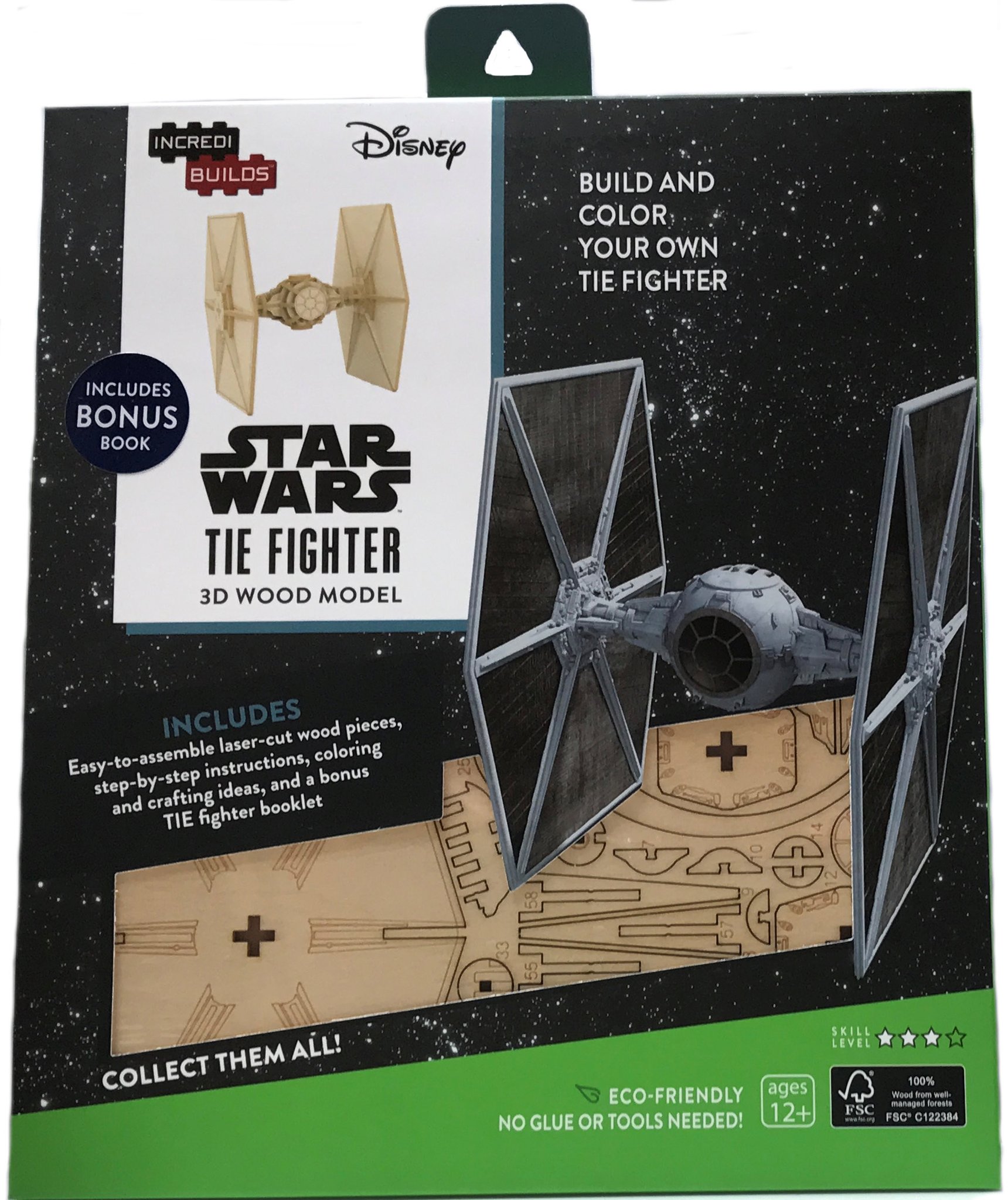Star Wars Tie Fighter Incredibuilds Wood Model