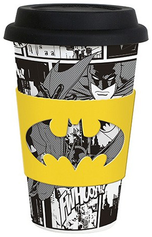 Batman Ceramic Travel Mug Comic Black And White