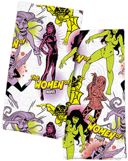 Marvel Retro Comic Print Tea Towel 2 Pack