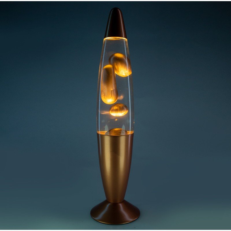 Retro Lava Lamp Metallic Gold Motion Rocket Lamp