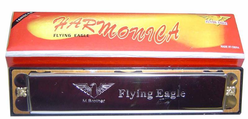Harmonica Metal Retro Flying Eagle Brand Boxed
