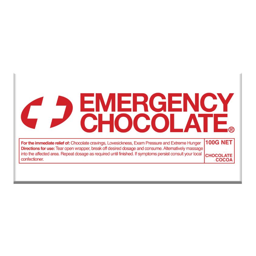 Emergency Chocolate Bar Milk (100g) White Box