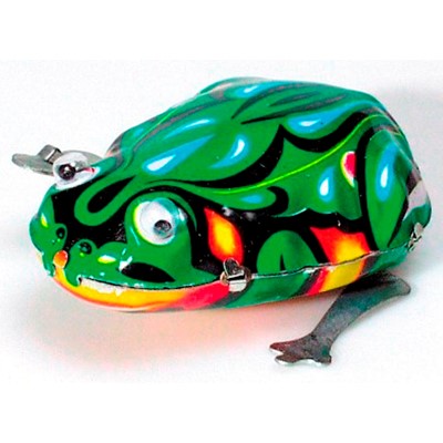 Tin Jumping Frog Retro Vintage Wind Up Toy